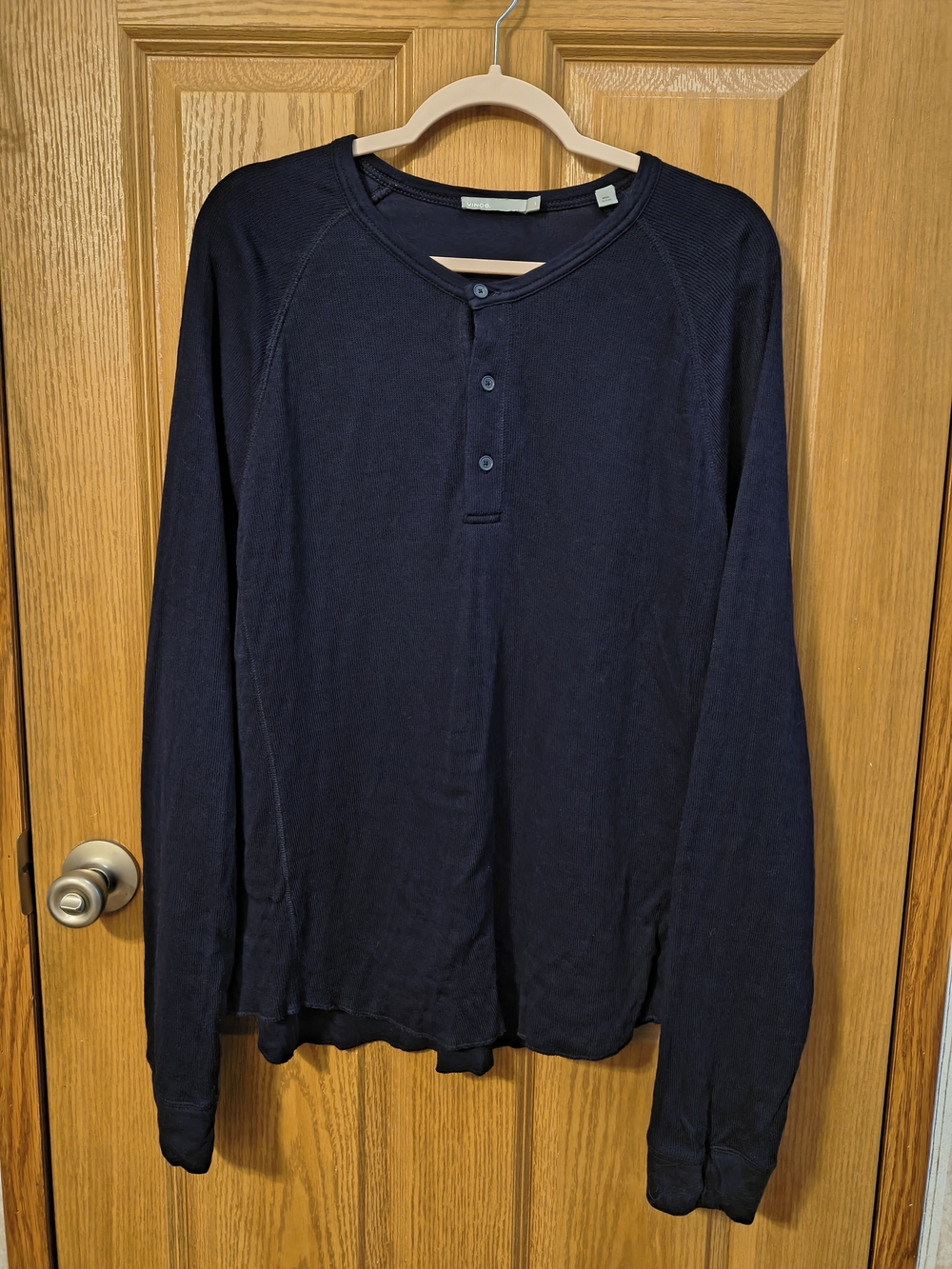 Vince Men's Dark Navy Long-Sleeve Henley